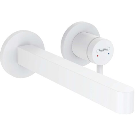 Hansgrohe Finoris - Waschtisch Einhebelmischer-Unterputz, 2-Loch Installation, EcoSmart, weiß matt 76050700