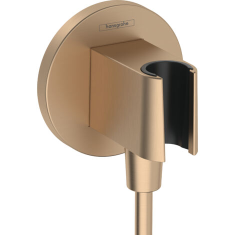 Hansgrohe Fixfit - Codo de ducha con soporte, bronce cepillado 26888140