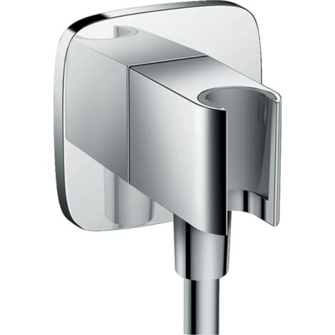Hansgrohe Fixfit - Codo de ducha con soporte, cromo 26887000