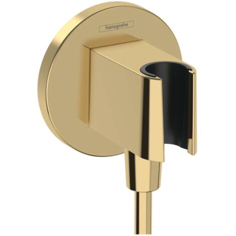 Hansgrohe Fixfit - Codo de ducha con soporte, oro 26888990
