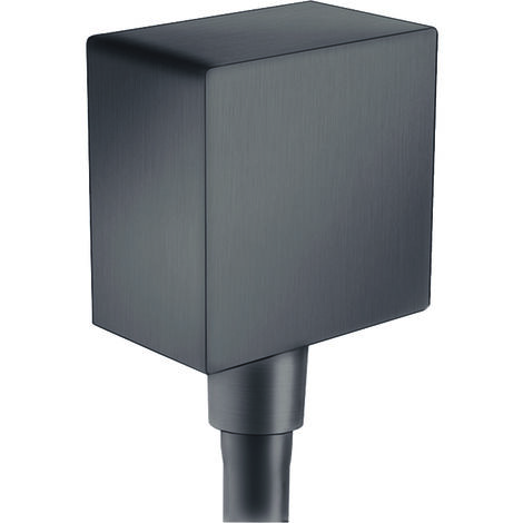 Hansgrohe Fixfit - Raccord du flexible Square avec clapet anti-retour, chrome noir brossé 26455340