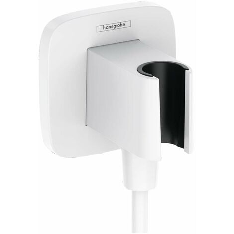 Hansgrohe Fixfit - Wandanschlussbogen mit Brausehalter, weiß matt 26887700