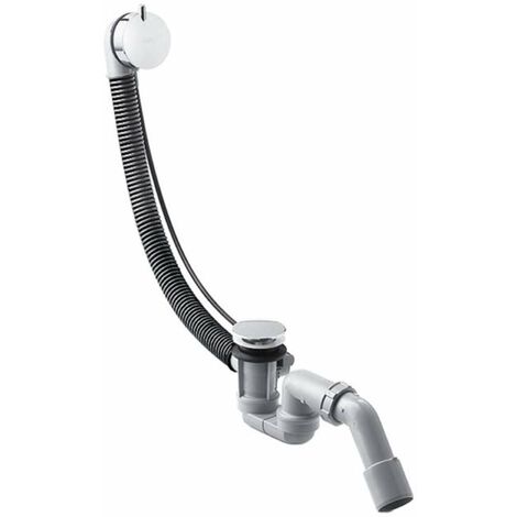 Hansgrohe Flexaplus S - Set di scarico e troppopieno completo con componenti esterni per vasche da bagno normali, cromato 58150000