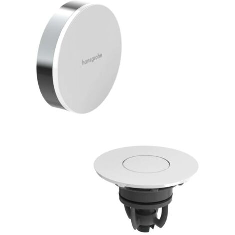 Hansgrohe Flexaplus - Set bonde et trop-plein pour baignoire avec remplissage, Push-Open, chrome/blanc brillant 58187000