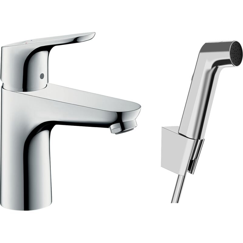 Hansgrohe - Focus E2 - Mitigeur de lavabo 100 avec douchette Bidette, chrome 31927000