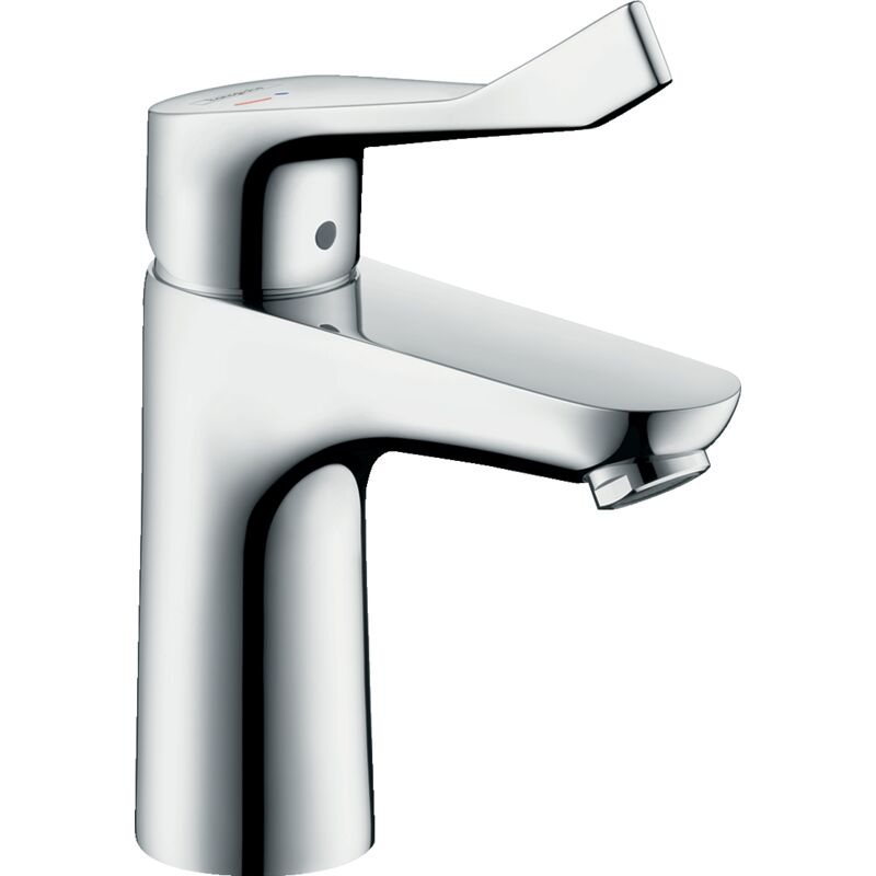 Hansgrohe - Focus Care 100 Mitigeur pmr de lavabo CoolStart avec poignée extra longue, ComfortZone 100, Chrome (31917000)