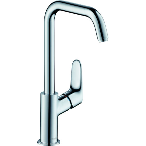 Hansgrohe Focus E2 - Miscelatore monocomando 240 per lavabo, con braccio di erogazione girevole e sistema di scarico, cromato 31609000