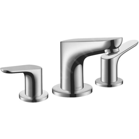 Hansgrohe Focus E2 - Mitigeur de lavabo 100, installation à 3 trous, avec garniture de vidange et tige de traction, chrome