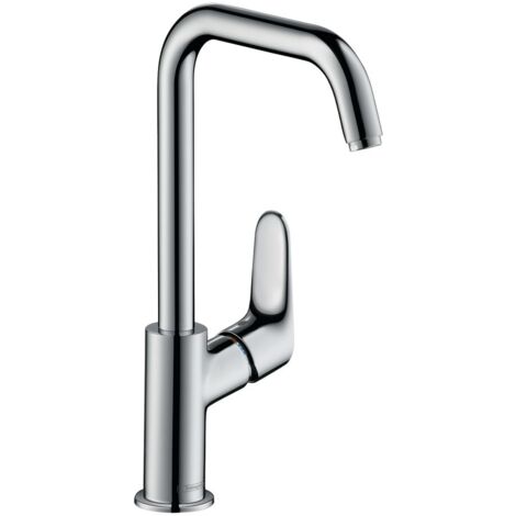 hansgrohe Focus Einhebel-Waschtischmischer 240mm 5l/min Zugstangen-Garnitur mit Schwenkauslauf, Chrom