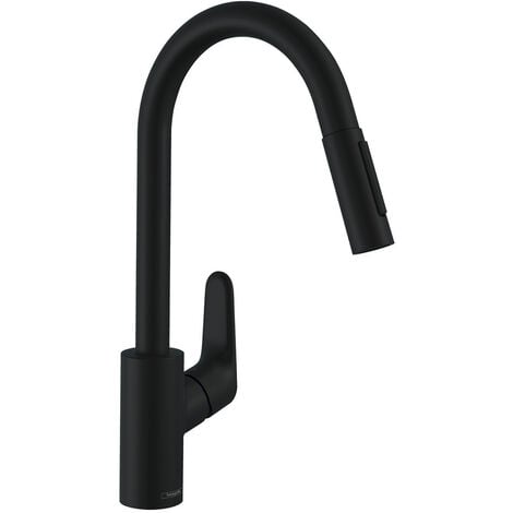 Hansgrohe Focus M41 Kitchen mixer 240 matt black, with pull-out 2-jet shower (31815670)