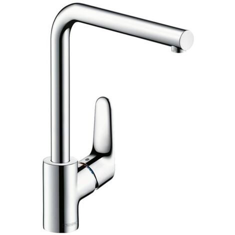 hansgrohe Focus M41 Küchenarmatur 31817000 , 3-stufig schwenkbarer L-Auslauf, 1jet, chrom