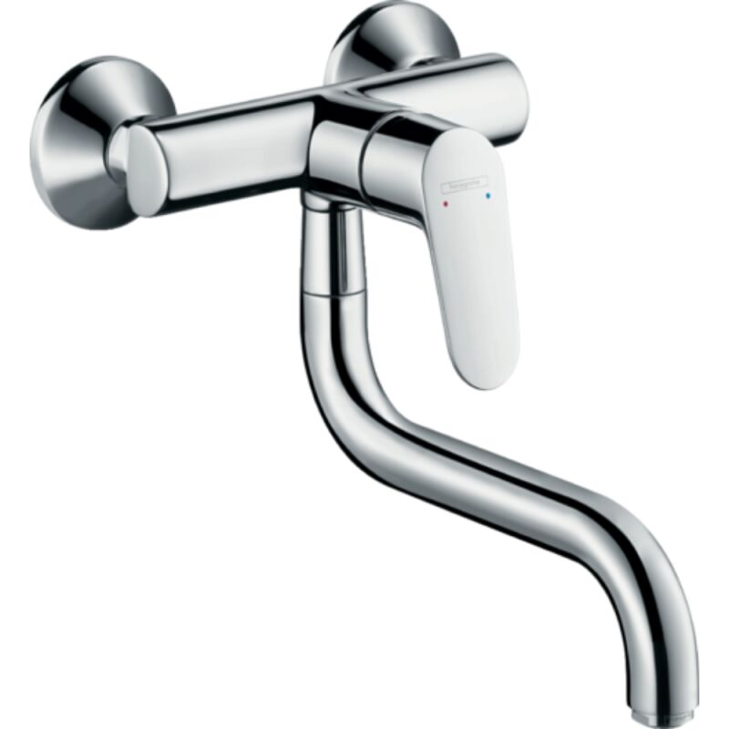 hansgrohe Spültisch-Einhebelmischer Focus M41 Wandmontage, 1jet, Lowspout, chrom