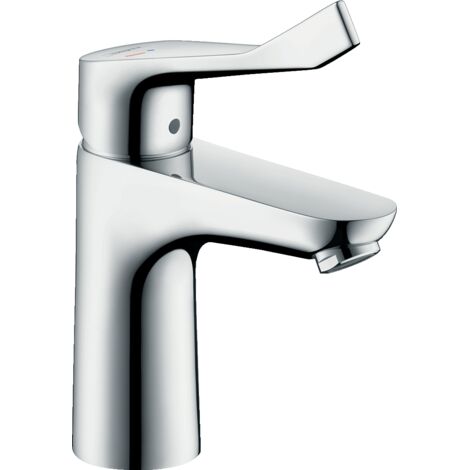 Hansgrohe – Mitigeur de lavabo chrome – Poignée extra longue 121 mm – Jet laminaire – Compatible chauffe-eau instantané – Hauteur 200 mm
