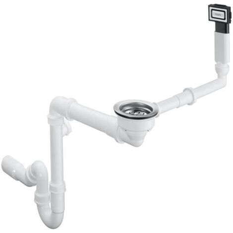 Hansgrohe Juegos de desagüe - Conjunto de desagüe con rebosadero para fregadero de un seno, cromo 43927000