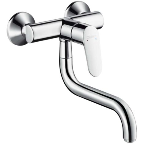 hansgrohe Küchen Armatur Focus M41 1jet 31825000 chrom, Wandmontage, schwenkbarer Auslauf