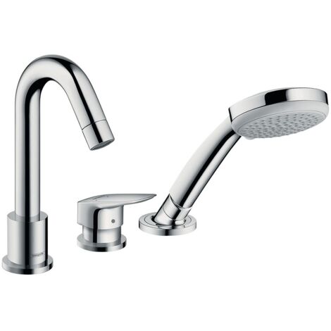 hansgrohe Logis 3-Loch Wannenrandmischer, für Secuflex, Ausladung