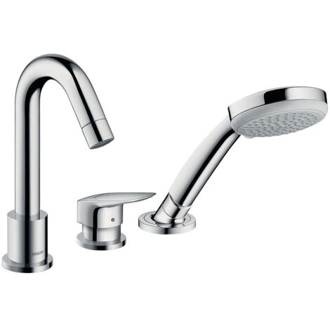 hansgrohe Logis 3-Loch Wannenrandmischer, für Secuflex, Ausladung