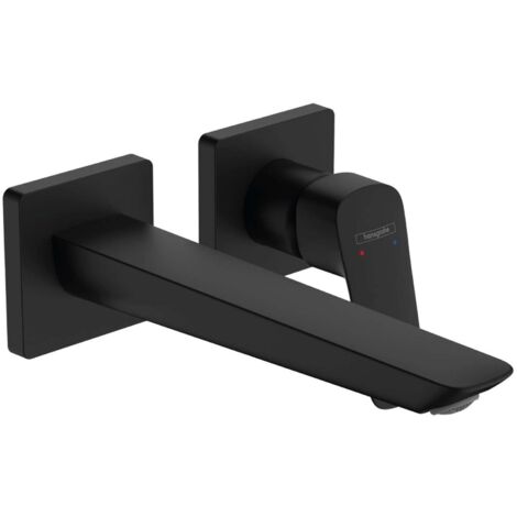 Hansgrohe Logis - Miscelatore ad incasso per lavabo, con sistema di scarico, montaggio a 2 fori, EcoSmart, nero opaco 71256670