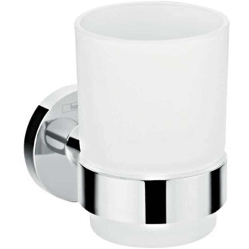 Hansgrohe Logis Universal Toothbrush tumbler - Chrome & Matt Glass - 41718000