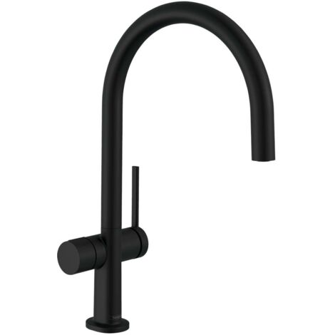 Hansgrohe M54 - Grifo de fregadero Talis 220, con válvula cerrable para dispositivo, negro mate 72805670