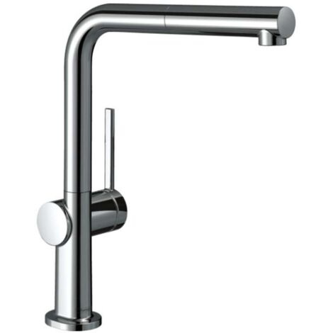 Hansgrohe M54 - Grifo de fregadero Talis con caño extraíble, EcoSmart, cromo 72845000