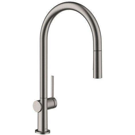 Hansgrohe M54 - Miscelatore Talis da lavello, con doccetta estraibile, sBox, cromo nero spazzolato 72801340