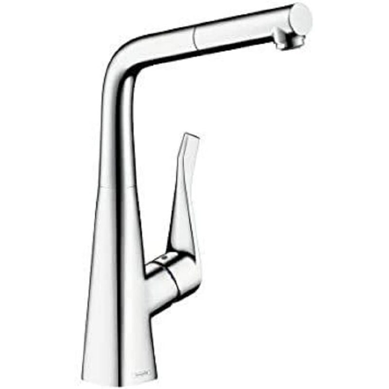 hansgrohe Metris M71 Miscelatore cucina monocomando 320, bocca d'erogazione estraibile, 1 getto, sBoz, cromo, 73812000