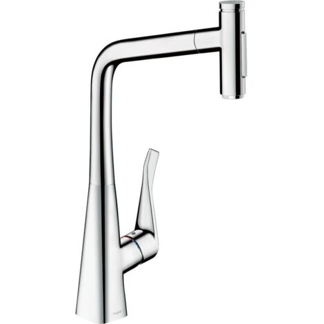 Hansgrohe M71 - Spültischarmatur Metris Select, mit ausziehbarer Brause, verchromt 73820000
