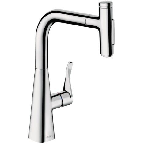 Hansgrohe M71 - Spültischarmatur Metris Select, mit ausziehbarer Brause, verchromt 73822000