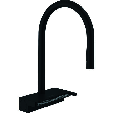 Hansgrohe M81 - Spültischarmatur Aquno Select 170 mit ausziehbarer Brause und flachem Brausestrahl, schwarz matt 73837670