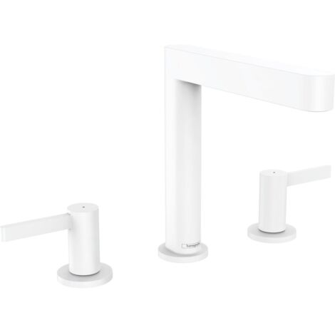 HANSGROHE Mélangeur de lavabo 3 trous 160, bonde Push-Open Finoris blanc mat