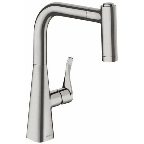 Miscelatore Con Doccetta Inox.Hansgrohe Metris Miscelatore Monocomando 220 Per Lavello Con Doccetta Estraibile Simil Inox 14834800