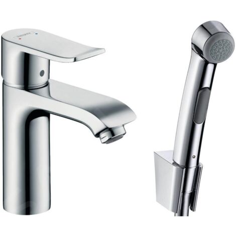 Hansgrohe Metris New - Mitigeur pour lavabo avec douchette Bidette, avec vidage, chrome 31285000