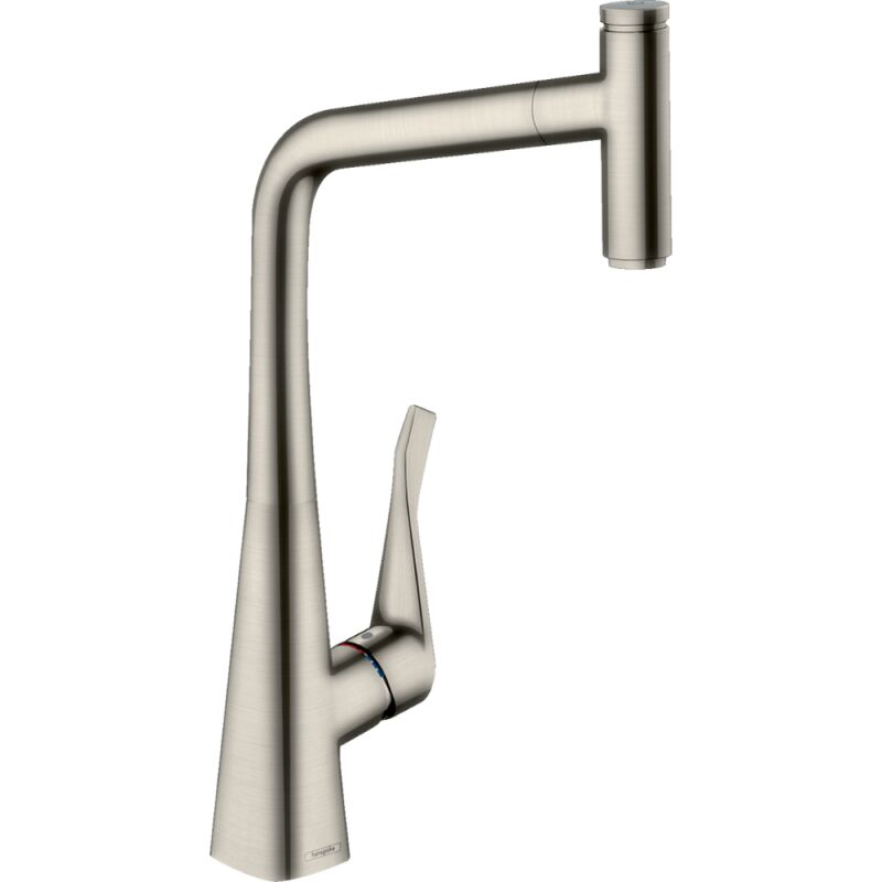 Hansgrohe - Robinet de cuisine avec douchette Metris Select M71 320 aspect acier inox