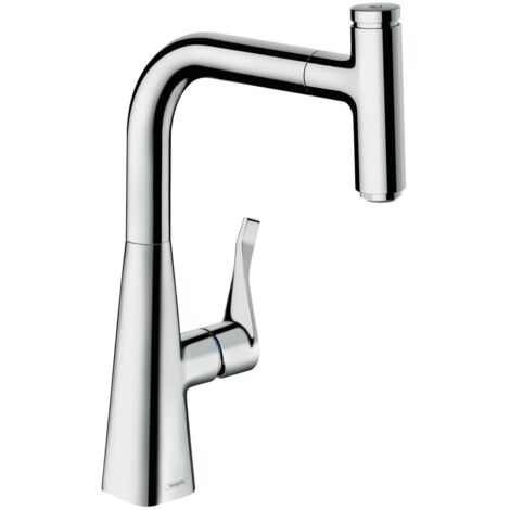 hansgrohe Metris Select M71 Einhebel-Küchenmischer 240mm 7l/min Chrom, 1jet Ausziehauslauf, sBox