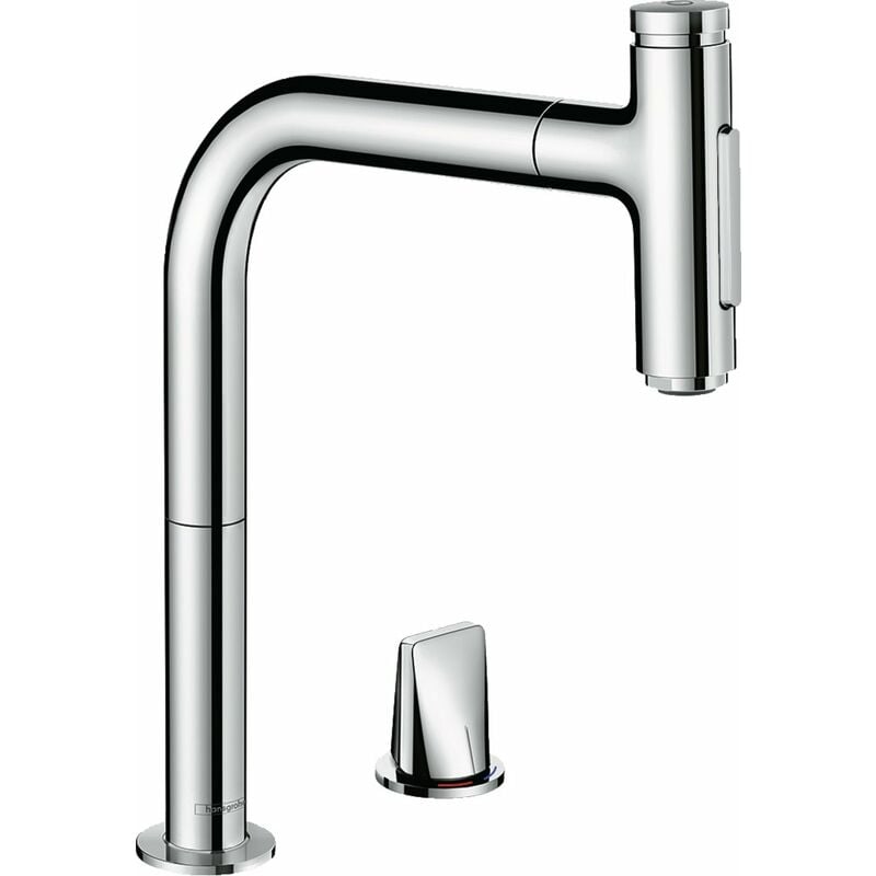 

Metris Select M71 Mezclador de cocina monomando de 2 agujeros 200, ducha extraíble, 2jet, sBox, color: cromado - 73818000 - Hansgrohe