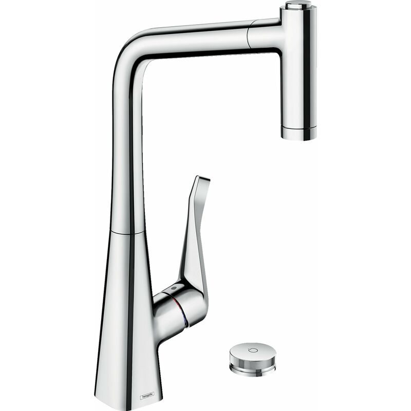 

Metris Select M71 Mezclador de cocina monomando de 2 agujeros 320, ducha extraíble, 2 chorros, sBox, color: cromado - 73806000 - Hansgrohe