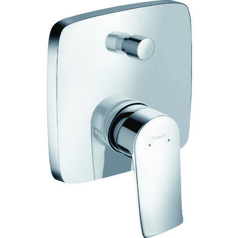 hansgrohe Metris Wannenmischer Unterputz Fertigset eckig Chrom mit Sicherungskombination