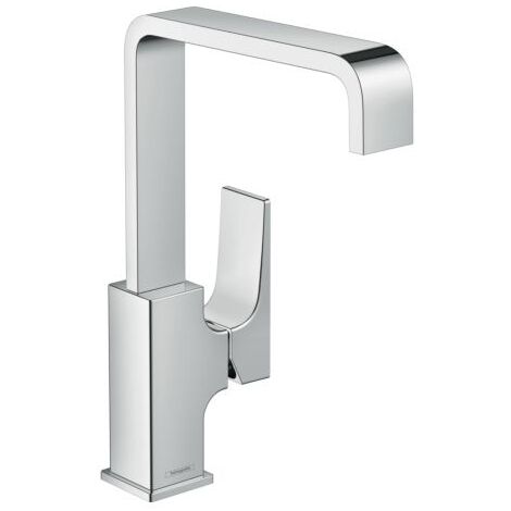 Hansgrohe – Mitigeur de lavabo 230 – Poignée manette – Bonde Push-Open – Bec orientable 165 mm – Amplitude de rotation 120° – Compatible chauffe-eau instantanés