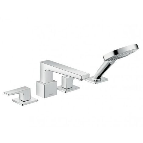 Hansgrohe Metropol 4-hole rim-mounted bath mixer with lever handle, Chrome (32553000)