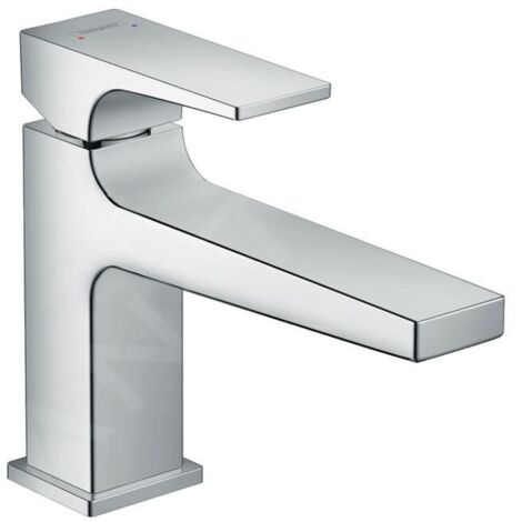 hansgrohe Metropol Einhebel-Waschtischmischer 100 mit Hebelgriff und Push-Open Ablaufgarnitur Chrom, 32502000
