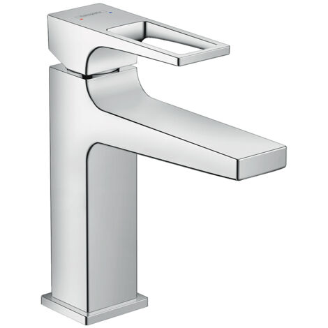 hansgrohe Metropol Einhebel-Waschtischmischer 110 mit Bügelgriff und Push-Open Ablaufgarnitur Chrom, 74507000