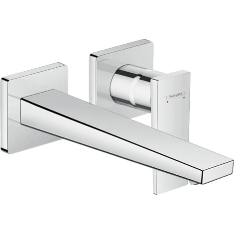 Hansgrohe 2-Loch Waschtischarmatur Unterputz Metropol F-Set mattweiss langer Ausl., 32526700