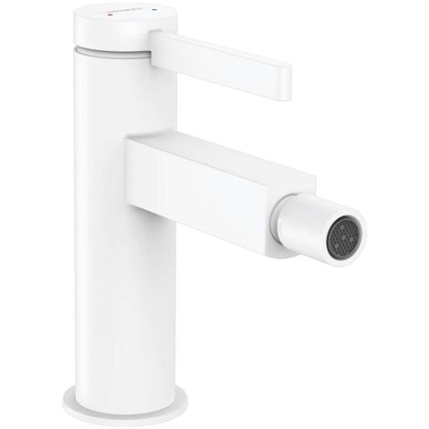 HANSGROHE Mezclador de bidé, desagüe Push-Open blanco mate Finoris
