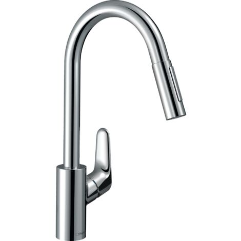 HANSGROHE miscelatore da cucina 240 con doccetta estraibile a 2 getti cromato Focus M41