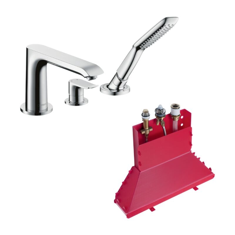 Mitigeur 3 trous Metris baignoire Chromé avec Corps encastré - Hansgrohe