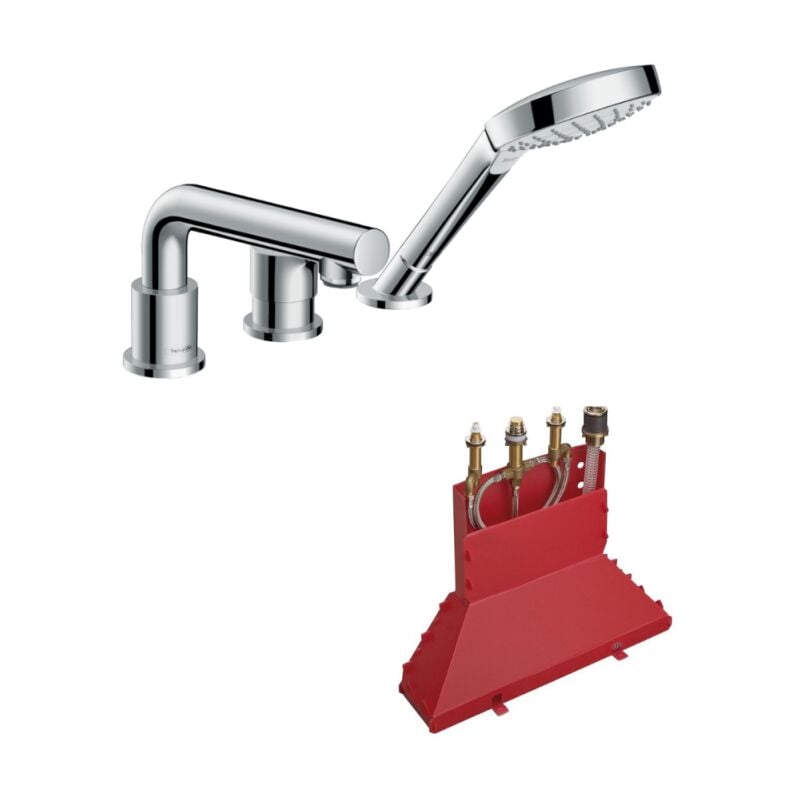 Mitigeur 3 trous Talis s baignoire Chromé avec Corps encastré - Hansgrohe