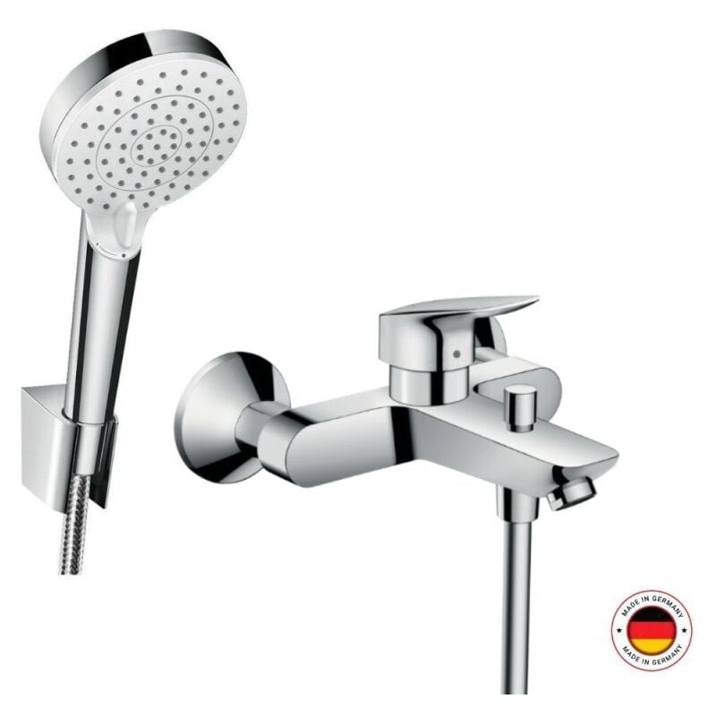 Douchette à main Hansgrohe Crometta + Mitigeur bain douche Logis