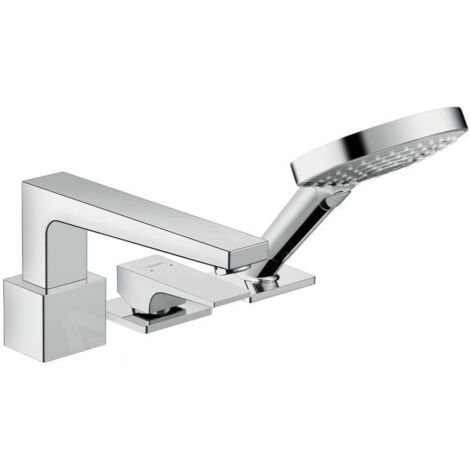 Hansgrohe – Mitigeur bain douche 3 trous – Poignées à levier – Bec de 197 mm – Jets Rain, RainAir, Whirl – Installation sur corps d'encastrement