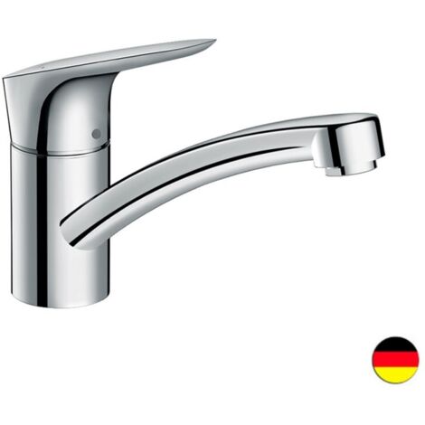 Hansgrohe – Mitigeur de cuisine 1 jet chromé – Hauteur sous bec 11,6 cm – Bec orientable 360° – Technologie AirPower pour jet doux